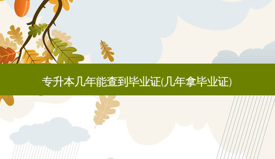 专升本几年能查到毕业证(几年拿毕业证) - 美培飞跃专升本