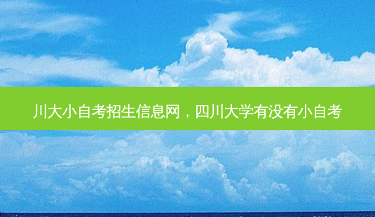 川大小自考招生信息网，四川大学有没有小自考 - 美培飞跃专升本
