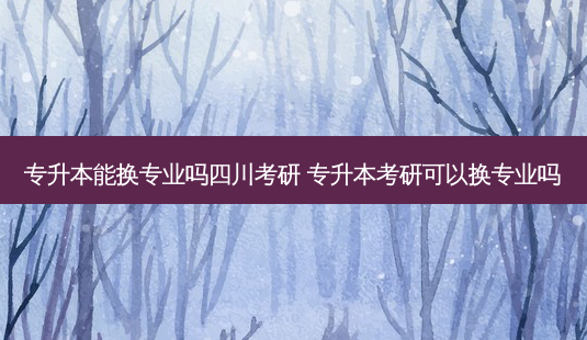专升本能换专业吗四川考研 专升本考研可以换专业吗 - 美培飞跃专升本