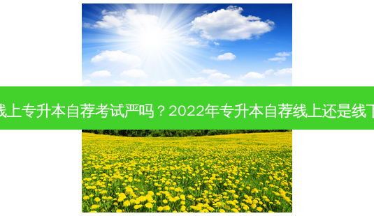 线上专升本自荐考试严吗？2022年专升本自荐线上还是线下 - 美培飞跃专升本