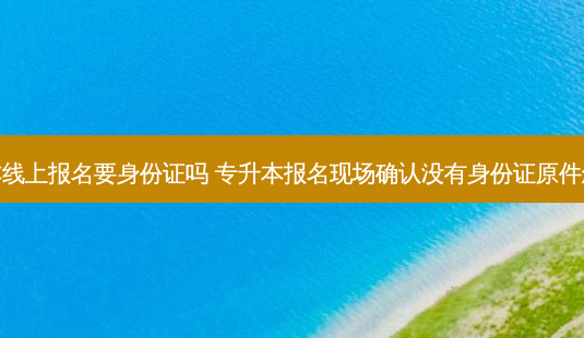 专升本线上报名要身份证吗 专升本报名现场确认没有身份证原件怎么办 - 美培飞跃专升本
