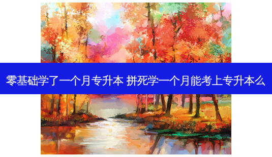 零基础学了一个月专升本 拼死学一个月能考上专升本么 - 美培飞跃专升本