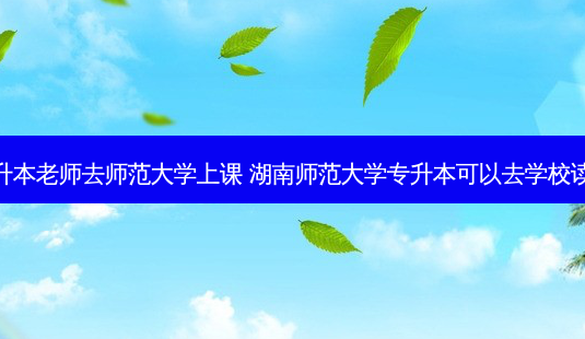 专升本老师去师范大学上课 湖南师范大学专升本可以去学校读吗 - 美培飞跃专升本