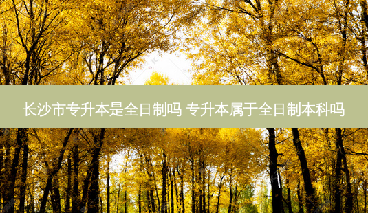 长沙市专升本是全日制吗 专升本属于全日制本科吗 - 美培飞跃专升本