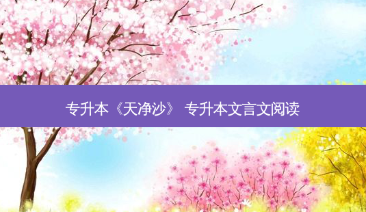专升本《天净沙》 专升本文言文阅读 - 美培飞跃专升本