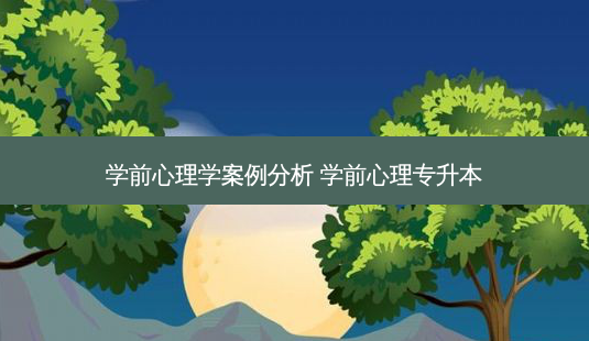 学前心理学案例分析 学前心理专升本 - 美培飞跃专升本