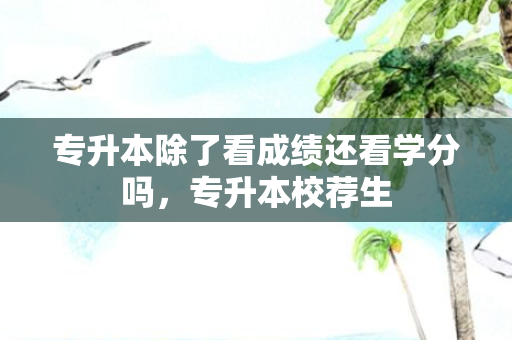 专升本除了看成绩还看学分吗，专升本校荐生