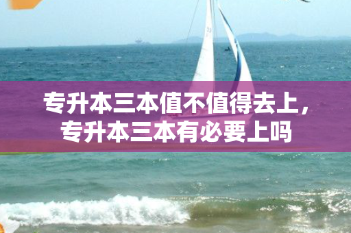 专升本三本值不值得去上，专升本三本有必要上吗