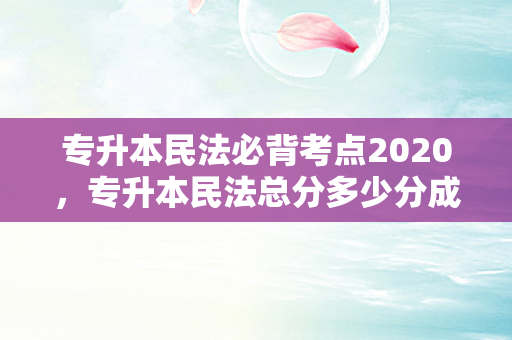 专升本民法必背考点2020，专升本民法总分多少分成人可以上