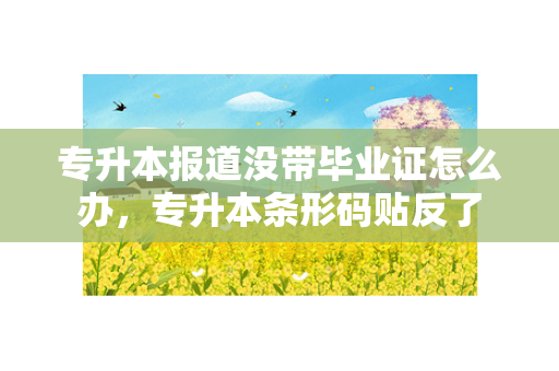 专升本报道没带毕业证怎么办，专升本条形码贴反了