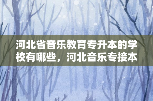 河北省音乐教育专升本的学校有哪些，河北音乐专接本招生院校