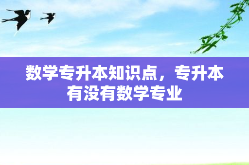 数学专升本知识点，专升本有没有数学专业