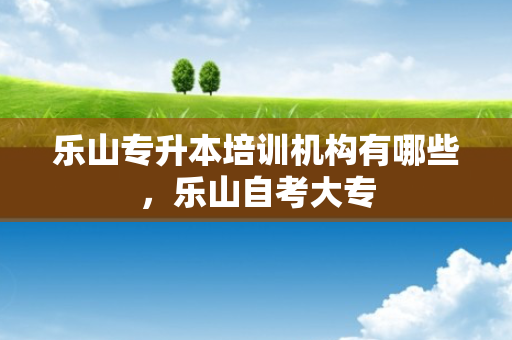 乐山专升本培训机构有哪些，乐山自考大专