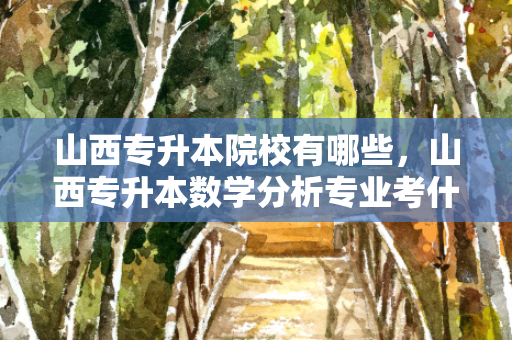 山西专升本院校有哪些，山西专升本数学分析专业考什么
