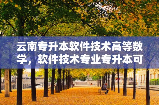 云南专升本软件技术高等数学，软件技术专业专升本可以升什么专业