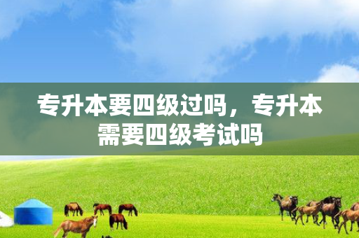 专升本要四级过吗，专升本需要四级考试吗