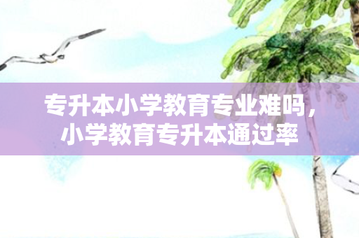 专升本小学教育专业难吗，小学教育专升本通过率