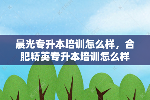 晨光专升本培训怎么样，合肥精英专升本培训怎么样