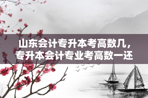 山东会计专升本考高数几，专升本会计专业考高数一还是高数二