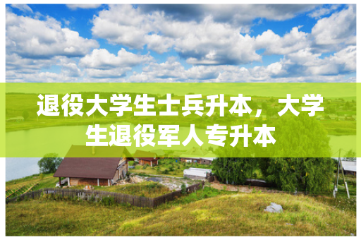 退役大学生士兵升本，大学生退役军人专升本