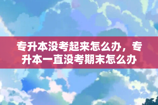 专升本没考起来怎么办，专升本一直没考期末怎么办