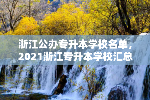 浙江公办专升本学校名单，2021浙江专升本学校汇总