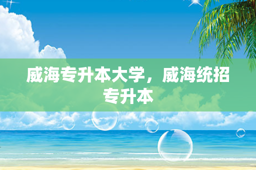 威海专升本大学，威海统招专升本