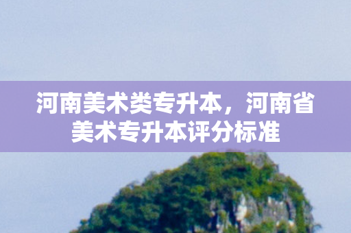 河南美术类专升本，河南省美术专升本评分标准