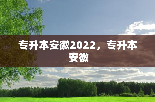 专升本安徽2022，专升本 安徽