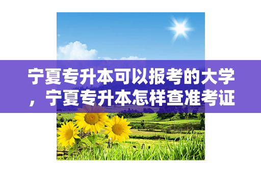 宁夏专升本可以报考的大学，宁夏专升本怎样查准考证号是多少