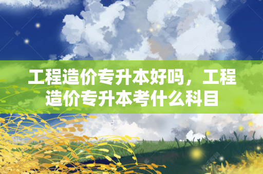 工程造价专升本好吗，工程造价专升本考什么科目