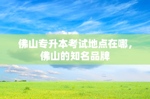 佛山专升本考试地点在哪，佛山的知名品牌