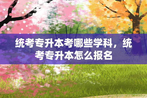 统考专升本考哪些学科，统考专升本怎么报名