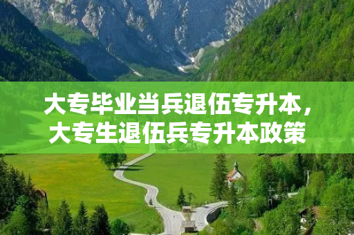 大专毕业当兵退伍专升本，大专生退伍兵专升本政策