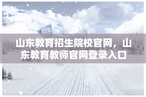 山东教育招生院校官网，山东教育教师官网登录入口