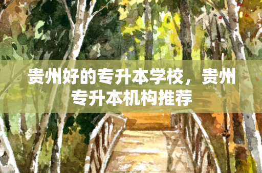 贵州好的专升本学校，贵州专升本机构推荐