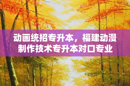 动画统招专升本，福建动漫制作技术专升本对口专业