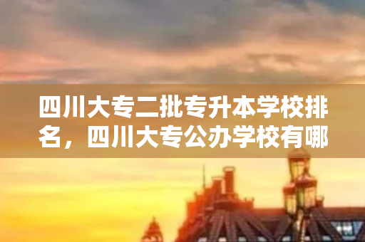 四川大专二批专升本学校排名，四川大专公办学校有哪些