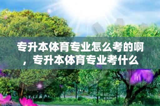 专升本体育专业怎么考的啊，专升本体育专业考什么