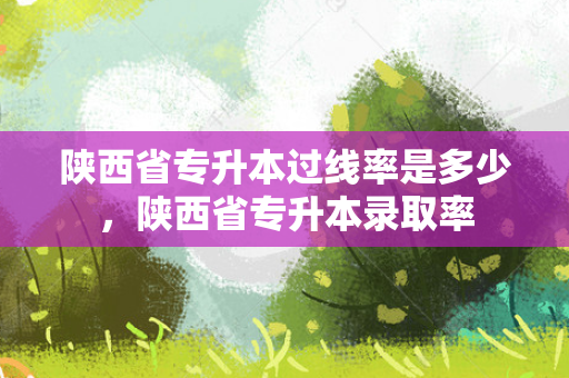 陕西省专升本过线率是多少，陕西省专升本录取率