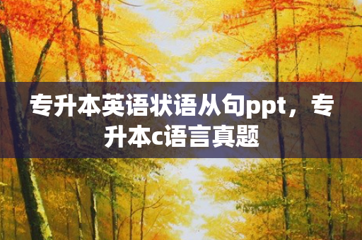 专升本英语状语从句ppt，专升本c语言真题