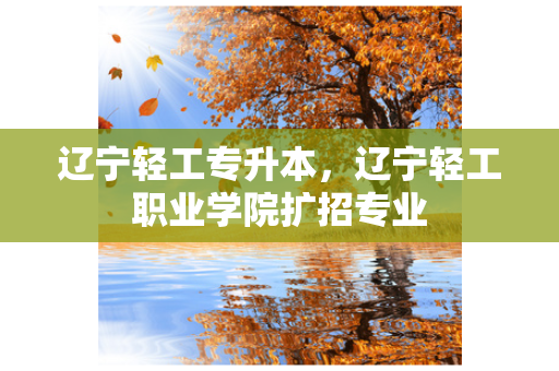 辽宁轻工专升本，辽宁轻工职业学院扩招专业