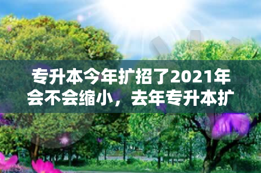 专升本今年扩招了2021年会不会缩小，去年专升本扩招多少人报名啊