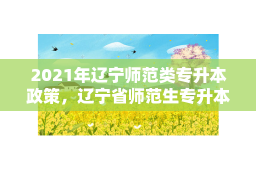 2021年辽宁师范类专升本政策，辽宁省师范生专升本可以报哪些专业