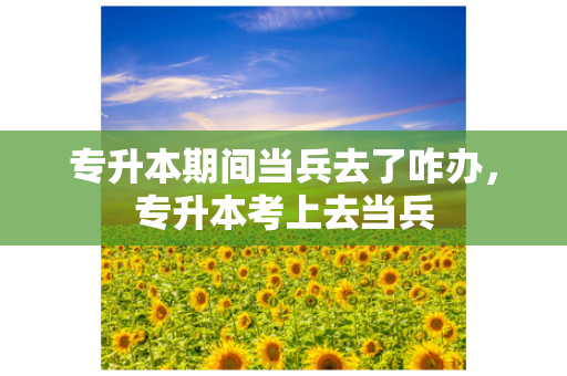 专升本期间当兵去了咋办，专升本考上去当兵