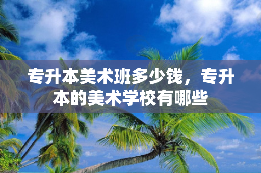 专升本美术班多少钱，专升本的美术学校有哪些