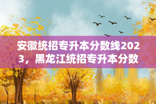 安徽统招专升本分数线2023，黑龙江统招专升本分数线