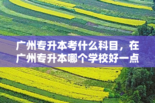 广州专升本考什么科目，在广州专升本哪个学校好一点