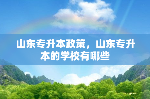 山东专升本政策，山东专升本的学校有哪些