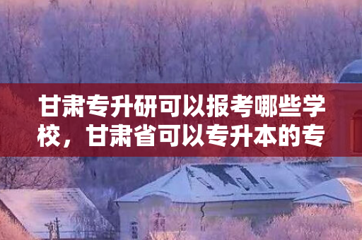 甘肃专升研可以报考哪些学校，甘肃省可以专升本的专科院校